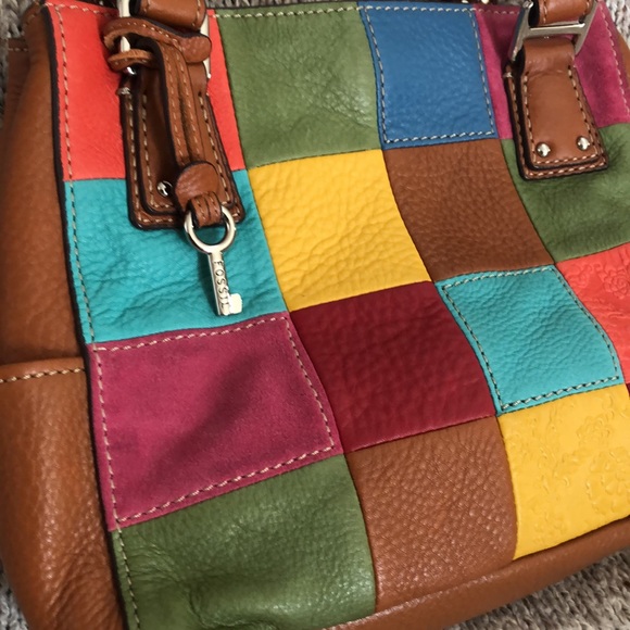 FÓSIL Patchwork leather satchel or shoulder bag - Picture 9 of 11